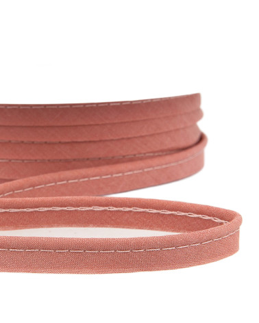 25m spool Bias dress piping for all textiles 10mm old pink