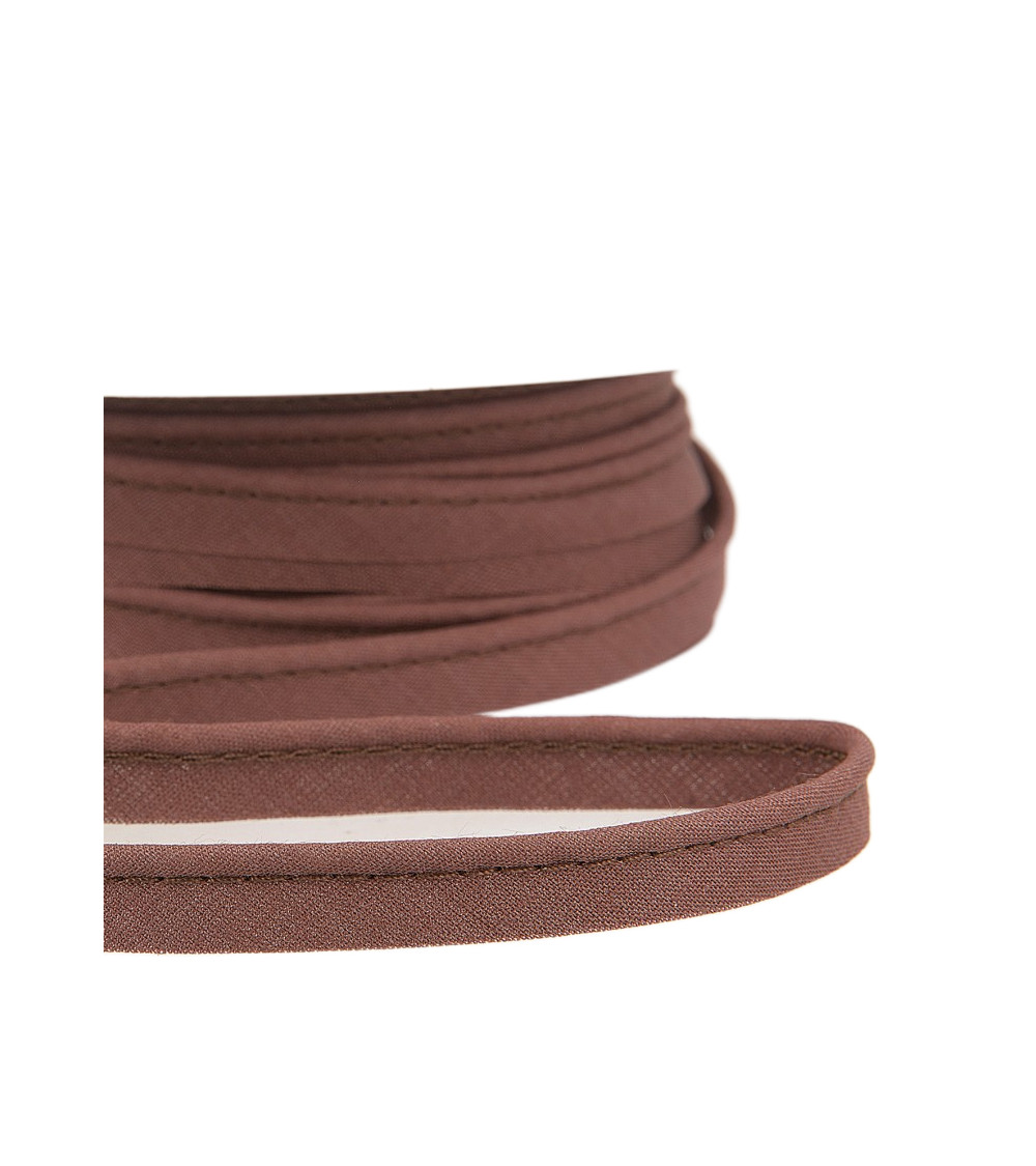 25m spool Bias dress piping for all textiles 10mm chocolate brown