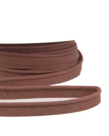 25m spool Bias dress piping for all textiles 10mm chocolate brown
