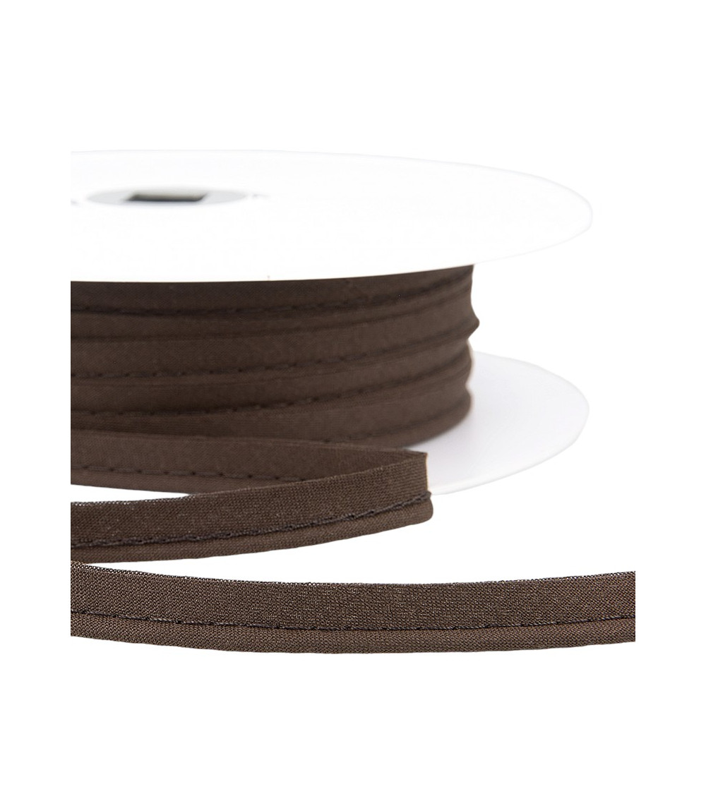 25m spool Bias dress piping for all textiles 10mm coffee brown