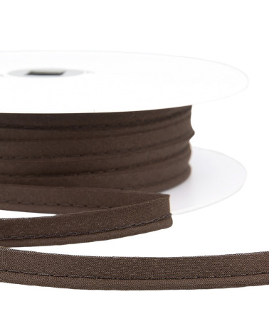 25m spool Bias dress piping for all textiles 10mm coffee brown