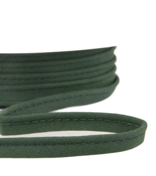 25m spool Bias dress piping for all textiles 10mm bottle green
