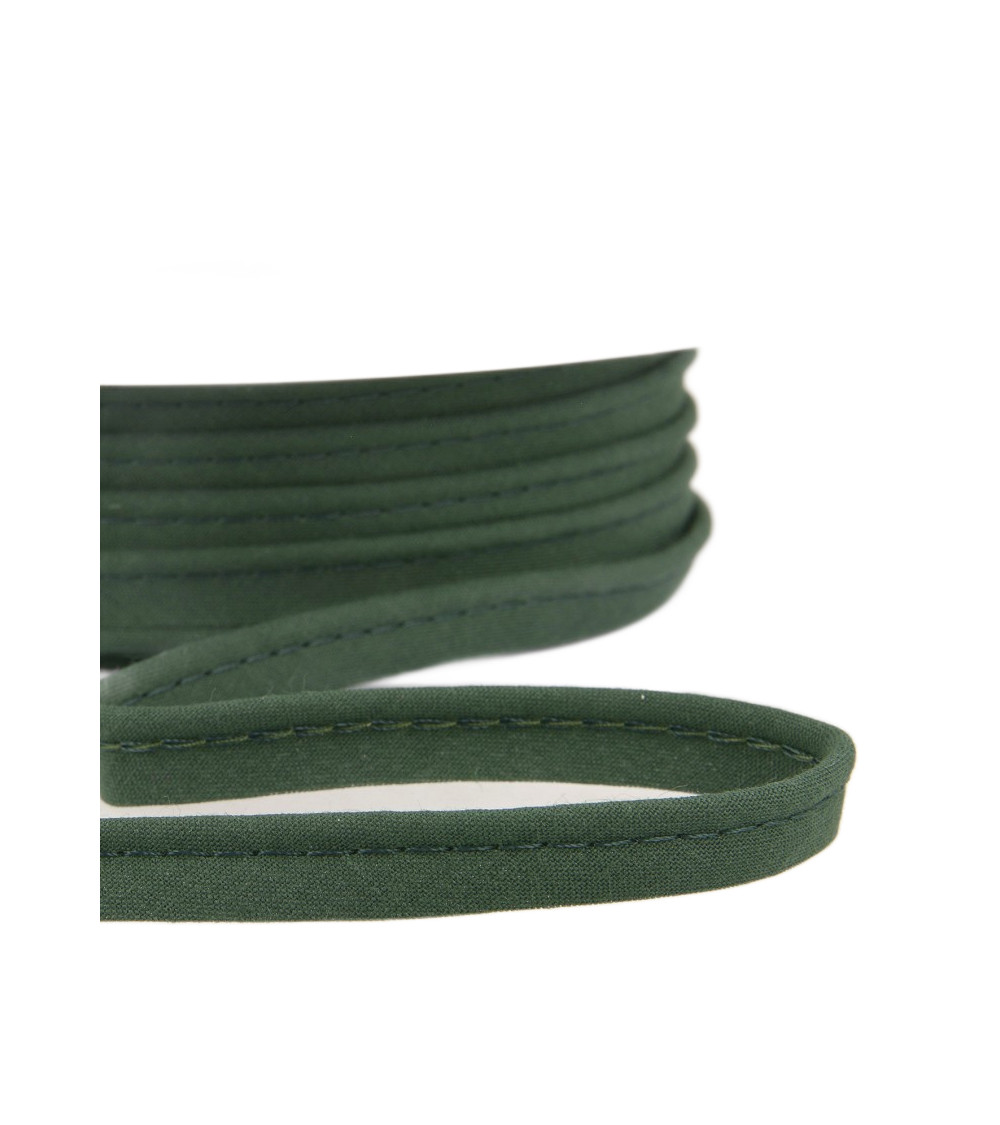 25m spool Bias dress piping for all textiles 10mm bottle green