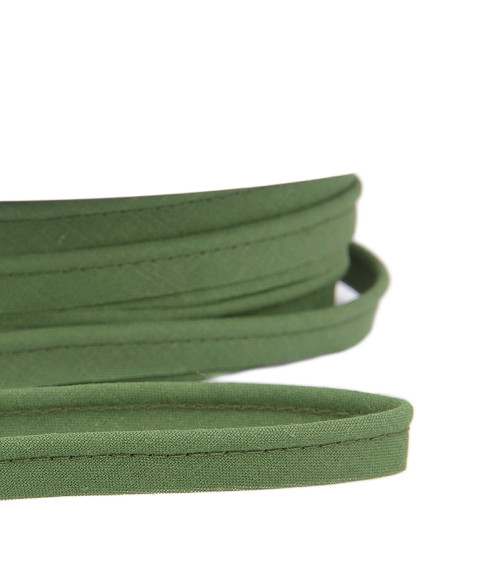 25m spool Bias dress piping for all textiles 10mm olive green