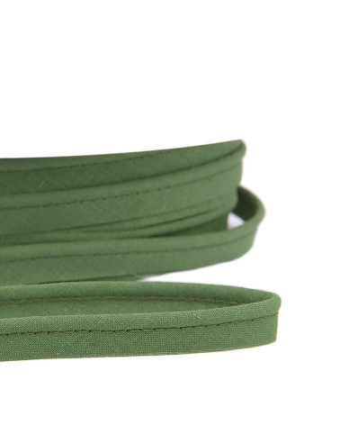 25m spool Bias dress piping for all textiles 10mm olive green