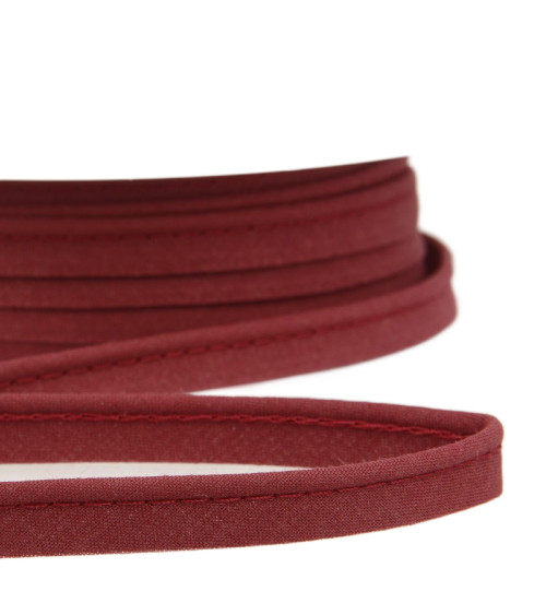 25m spool Bias dress piping for all textiles 10mm burgundy