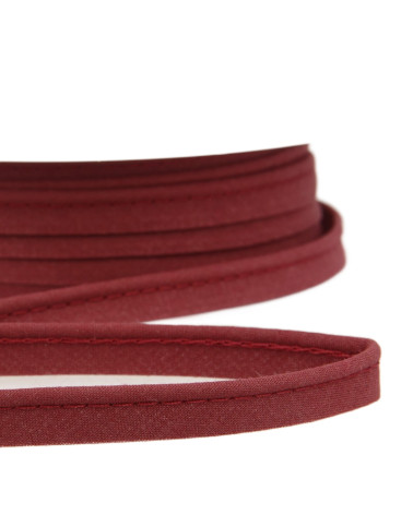 25m spool Bias dress piping for all textiles 10mm burgundy