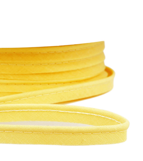 25m spool Bias dress piping for all textiles 10mm straw yellow
