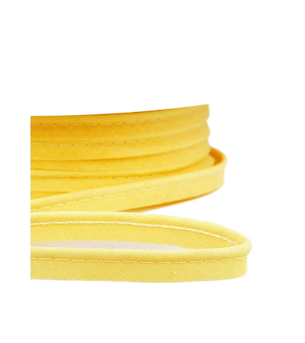 25m spool Bias dress piping for all textiles 10mm straw yellow