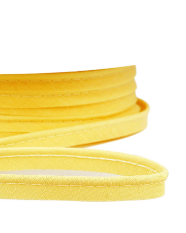 25m spool Bias dress piping for all textiles 10mm straw yellow