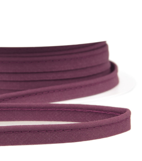 25m spool Bias dress piping for all textiles 10mm plum