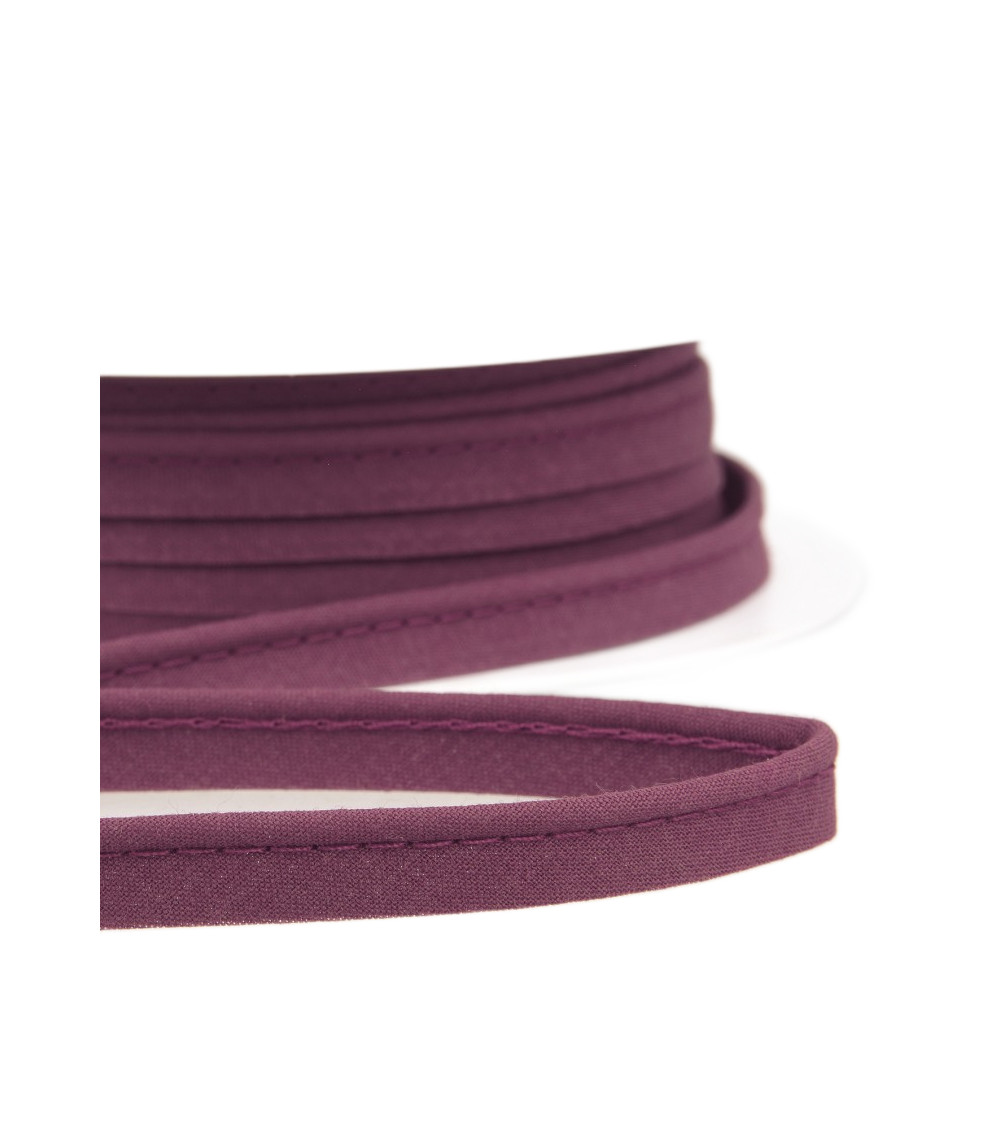25m spool Bias dress piping for all textiles 10mm plum