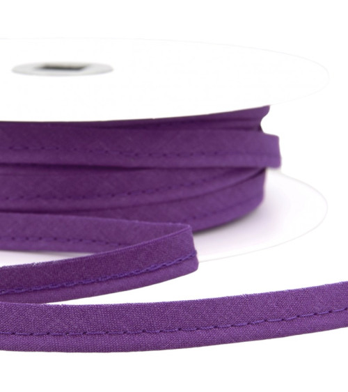 25m spool Bias dress piping for all textiles 10mm dark purple