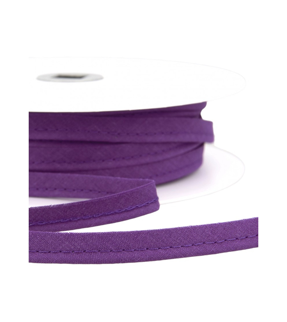 25m spool Bias dress piping for all textiles 10mm dark purple