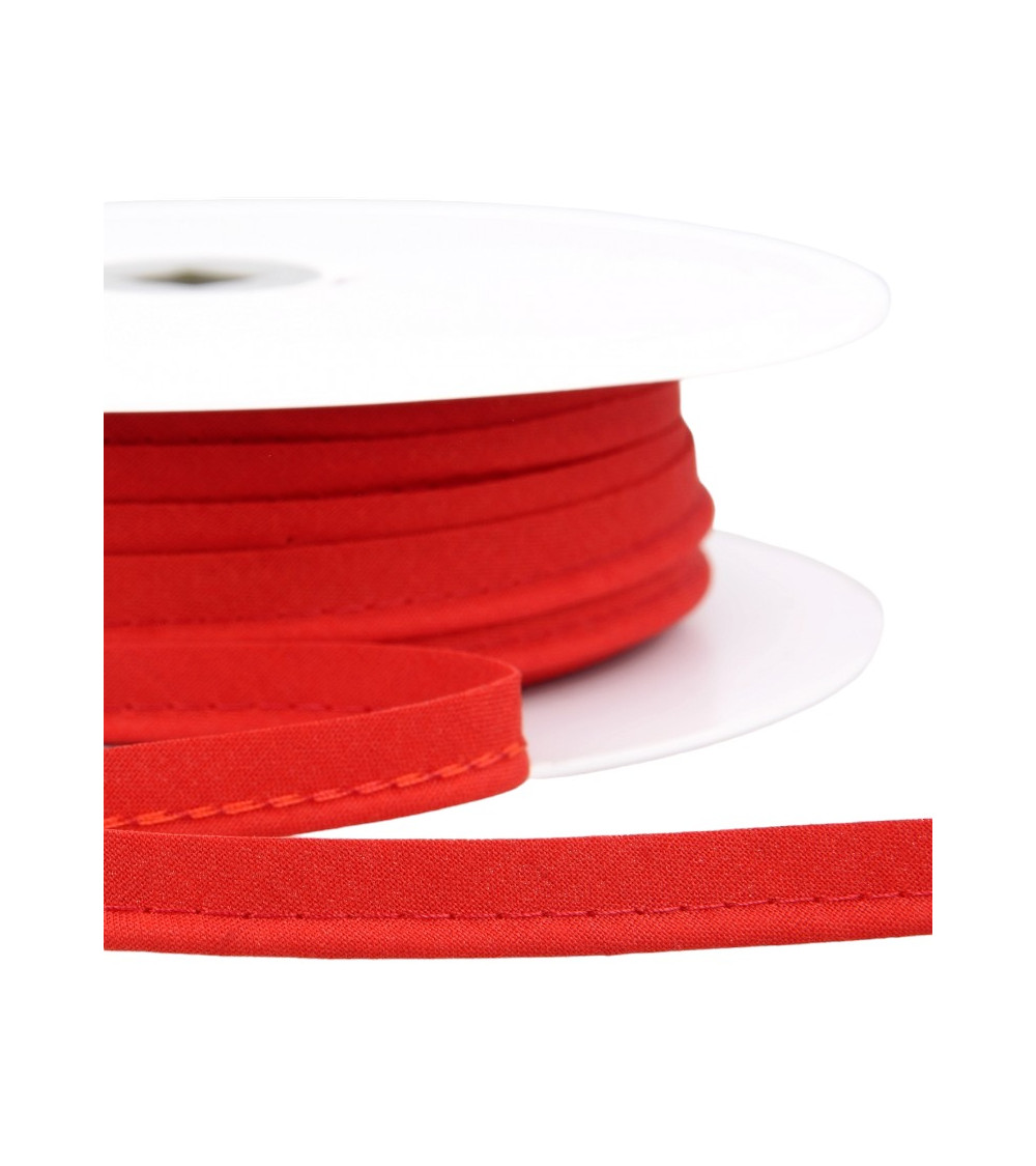 Bobina de 25 m. Ribete de vestir al bies para todos los textiles. Hermes rojo de 10 mm.