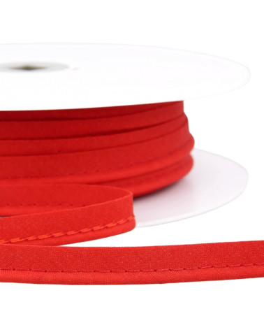 Bobina de 25 m. Ribete de vestir al bies para todos los textiles. Hermes rojo de 10 mm.
