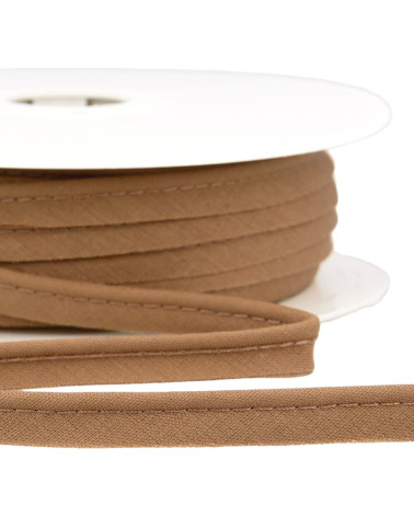 25m spool Bias dress piping for all textiles 10mm light brown