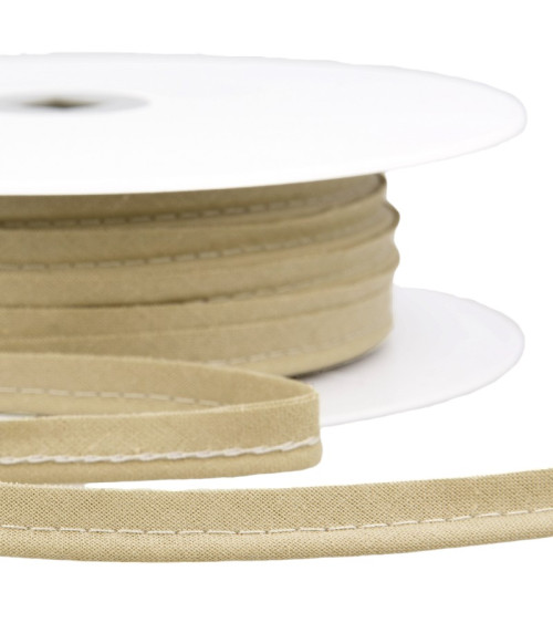 25m spool Bias dress piping for all textiles 10mm ecru/white