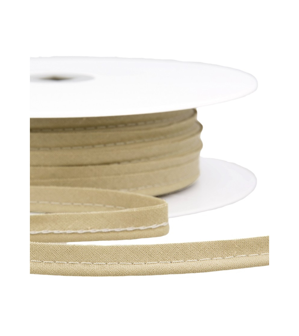 25m spool Bias dress piping for all textiles 10mm ecru/white