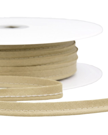 25m spool Bias dress piping for all textiles 10mm ecru/white