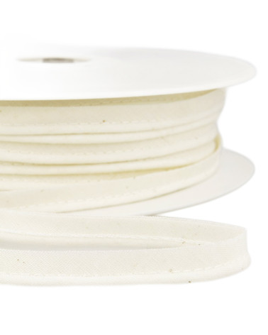 25m spool Bias dress piping for all textiles 10mm ecru/white