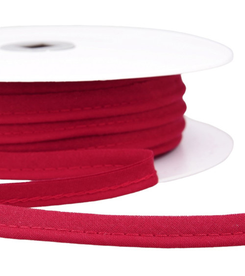 25m spool Bias dress piping for all textiles 10mm burgundy