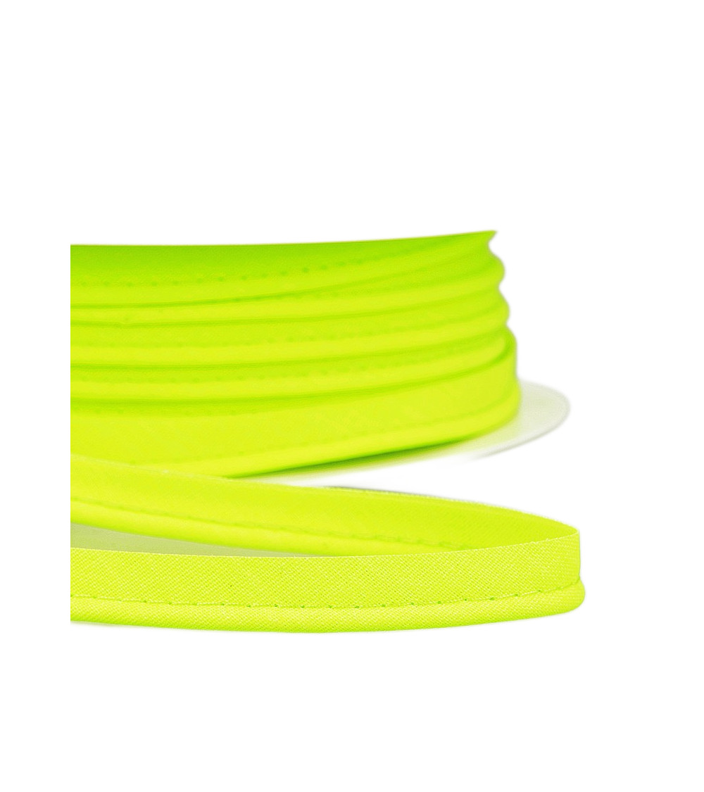 25m spool Bias dress piping for all textiles 10mm fluorescent yellow