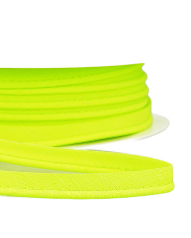25m spool Bias dress piping for all textiles 10mm fluorescent yellow