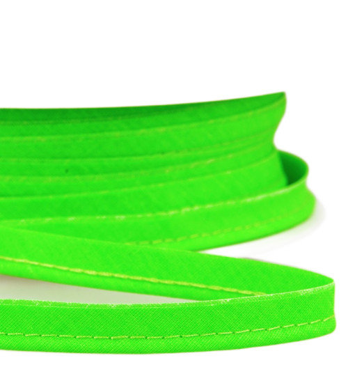 25m spool Bias dress piping for all textiles 10mm neon green