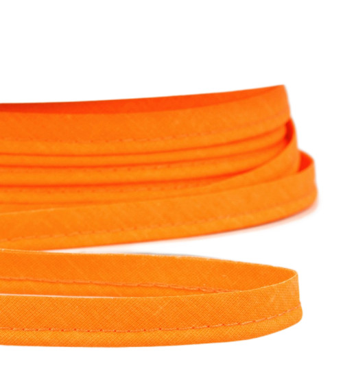 25m spool Bias dress piping for all textiles 10mm fluorescent orange