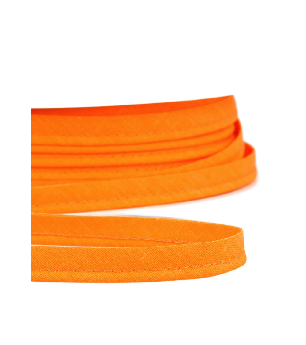 25m spool Bias dress piping for all textiles 10mm fluorescent orange