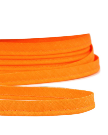 25m spool Bias dress piping for all textiles 10mm fluorescent orange