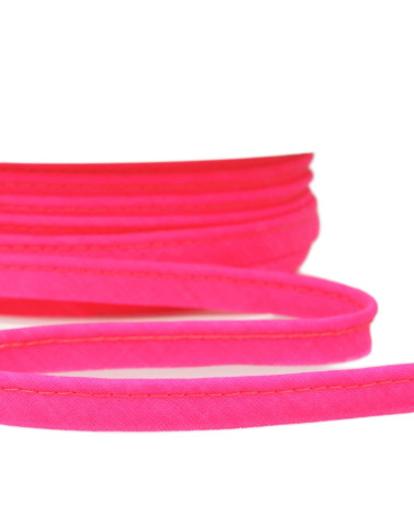 25m spool Bias dress piping for all textiles 10mm fluo pink orang