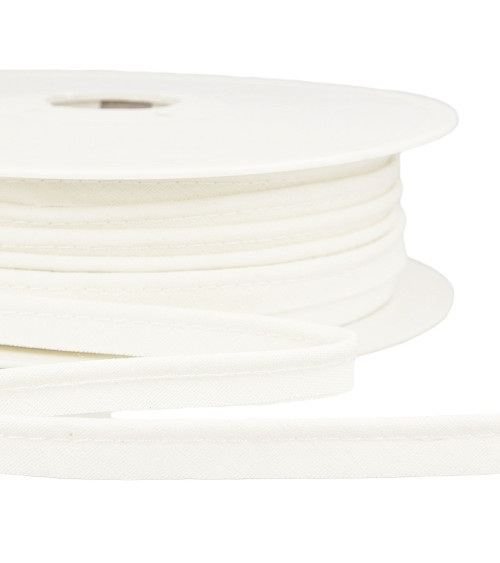 25m spool Bias dress piping for all textiles 10mm ecru