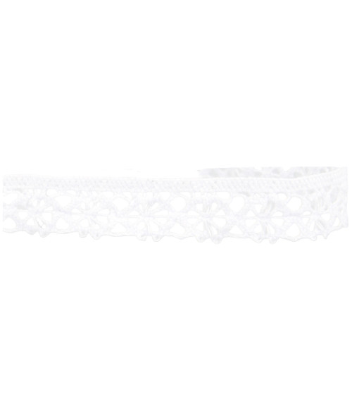 Bobine 25m dentelle polyester blanc 20mm