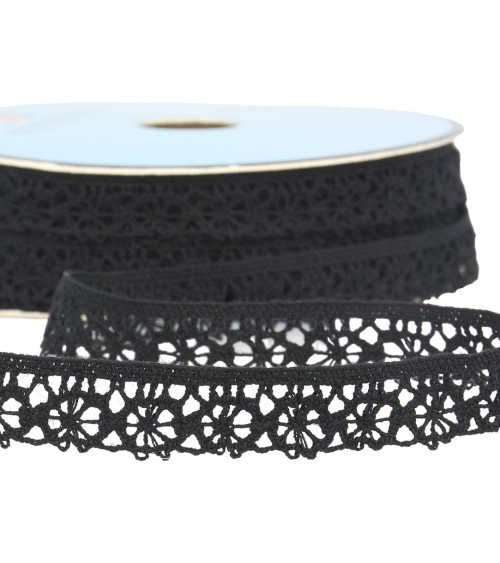 25m spool of black polyester lace 20mm