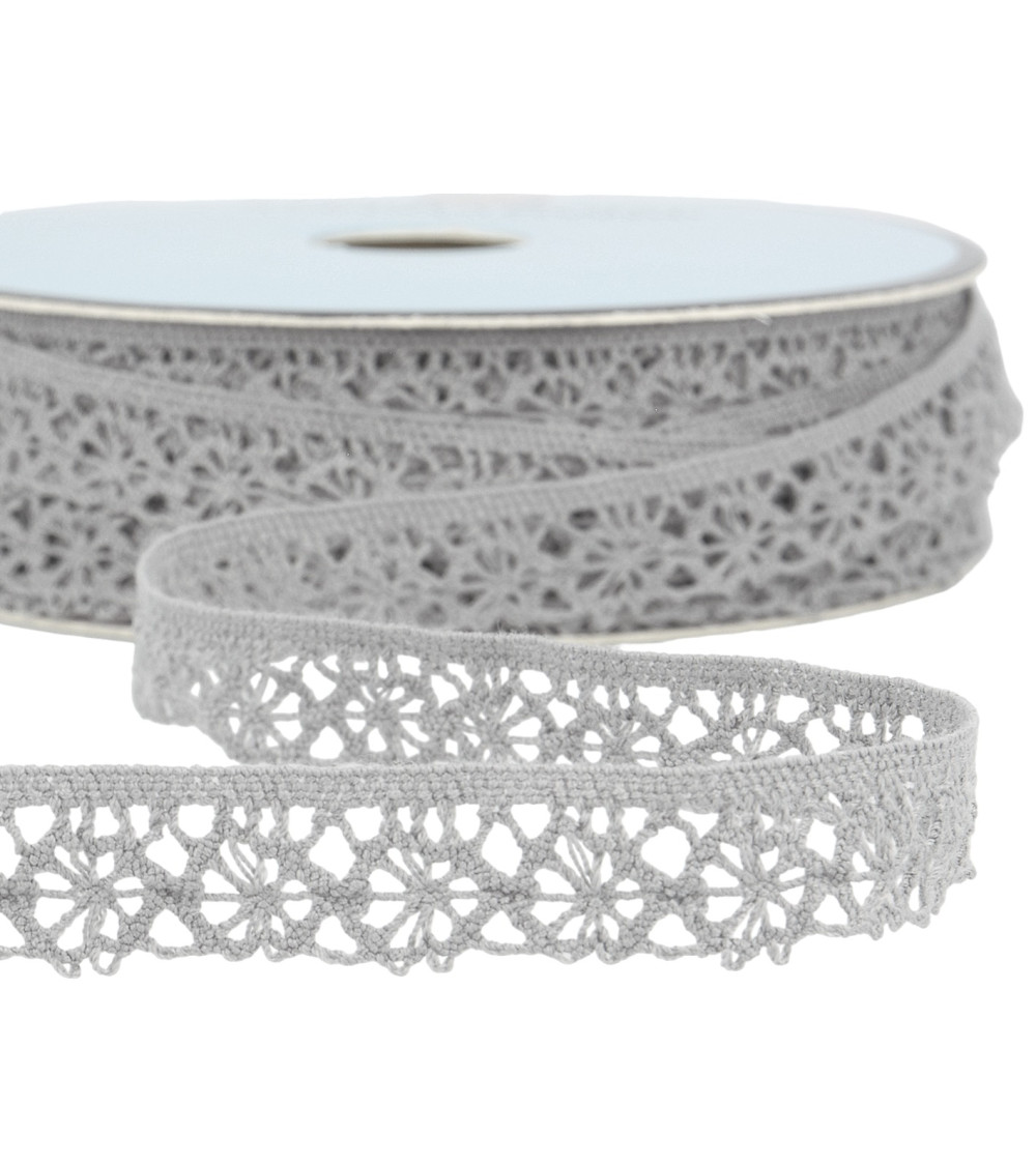 25m spool of medium gray polyester lace 20mm