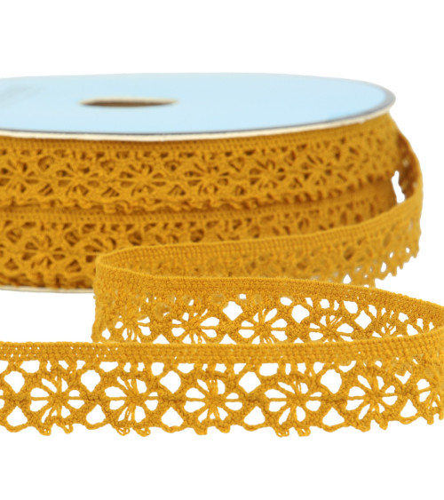 Spool 25m mustard polyester lace 20mm
