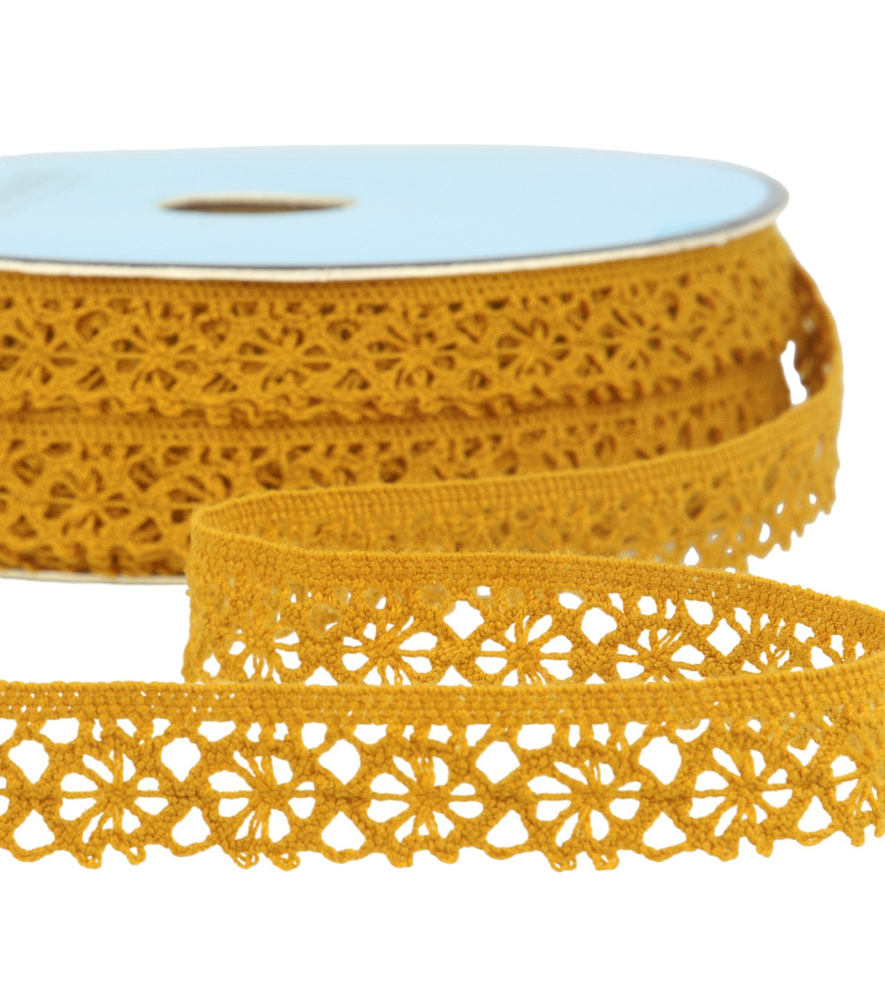 Spool 25m mustard polyester lace 20mm
