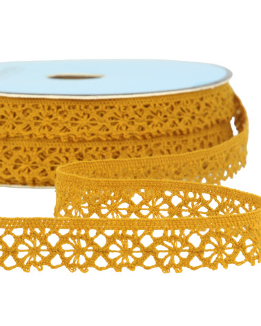 25m spool of mustard polyester lace 20mm