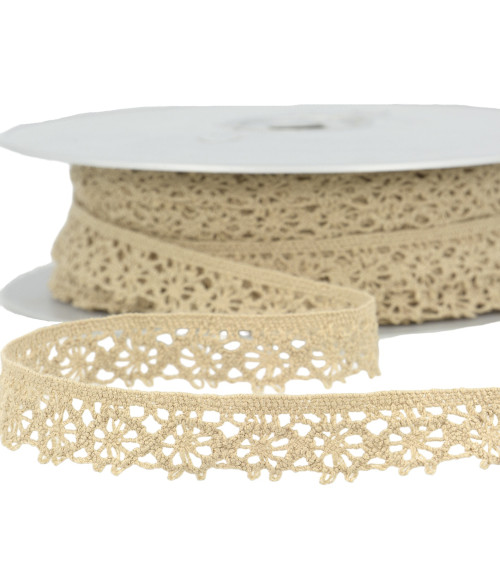 25m spool of dark beige polyester lace 20mm