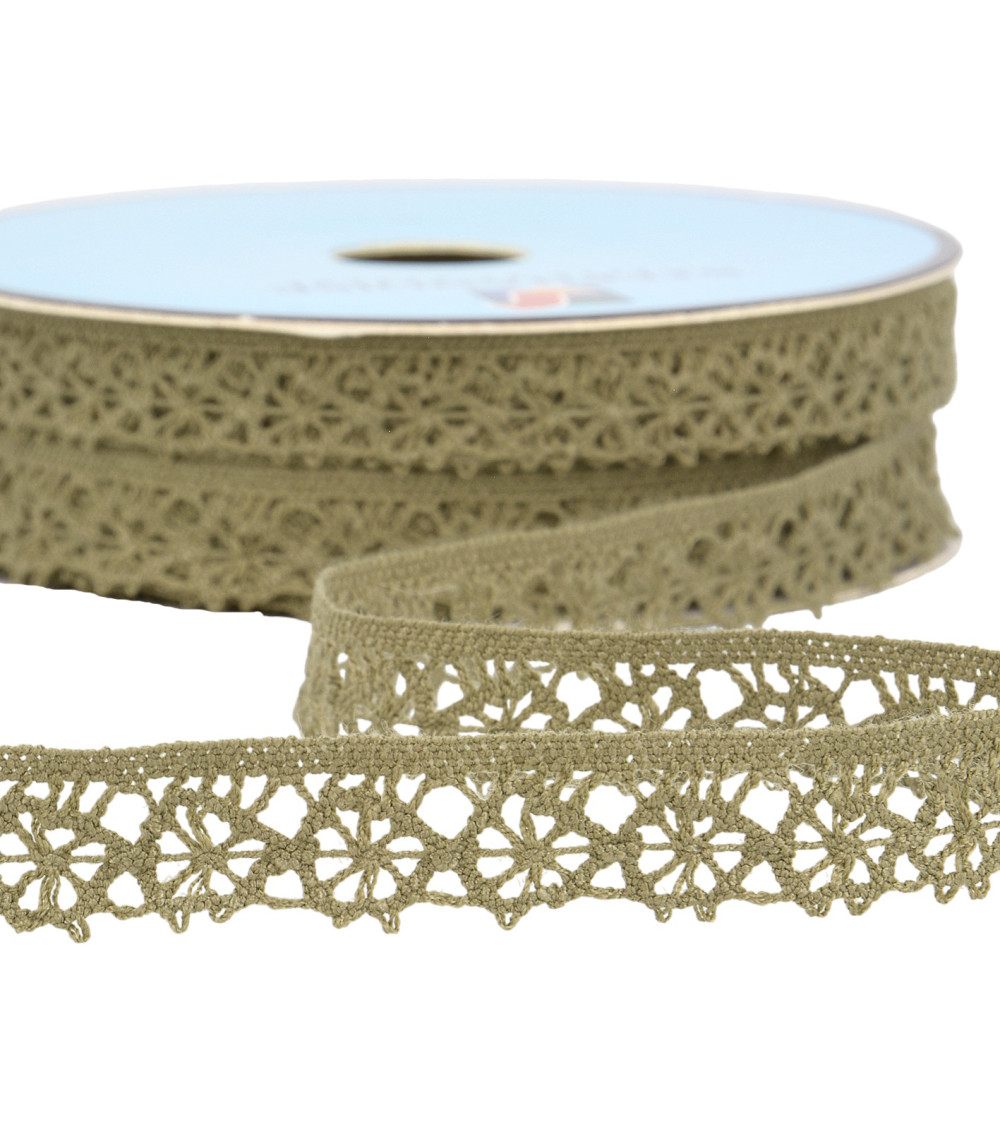 Spool 25m taupe polyester lace 20mm