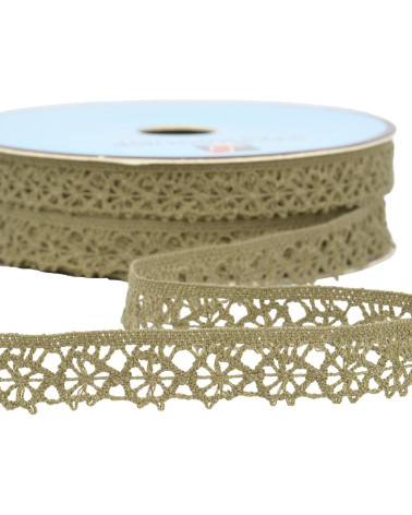 Bobine 25m dentelle polyester taupe 20mm