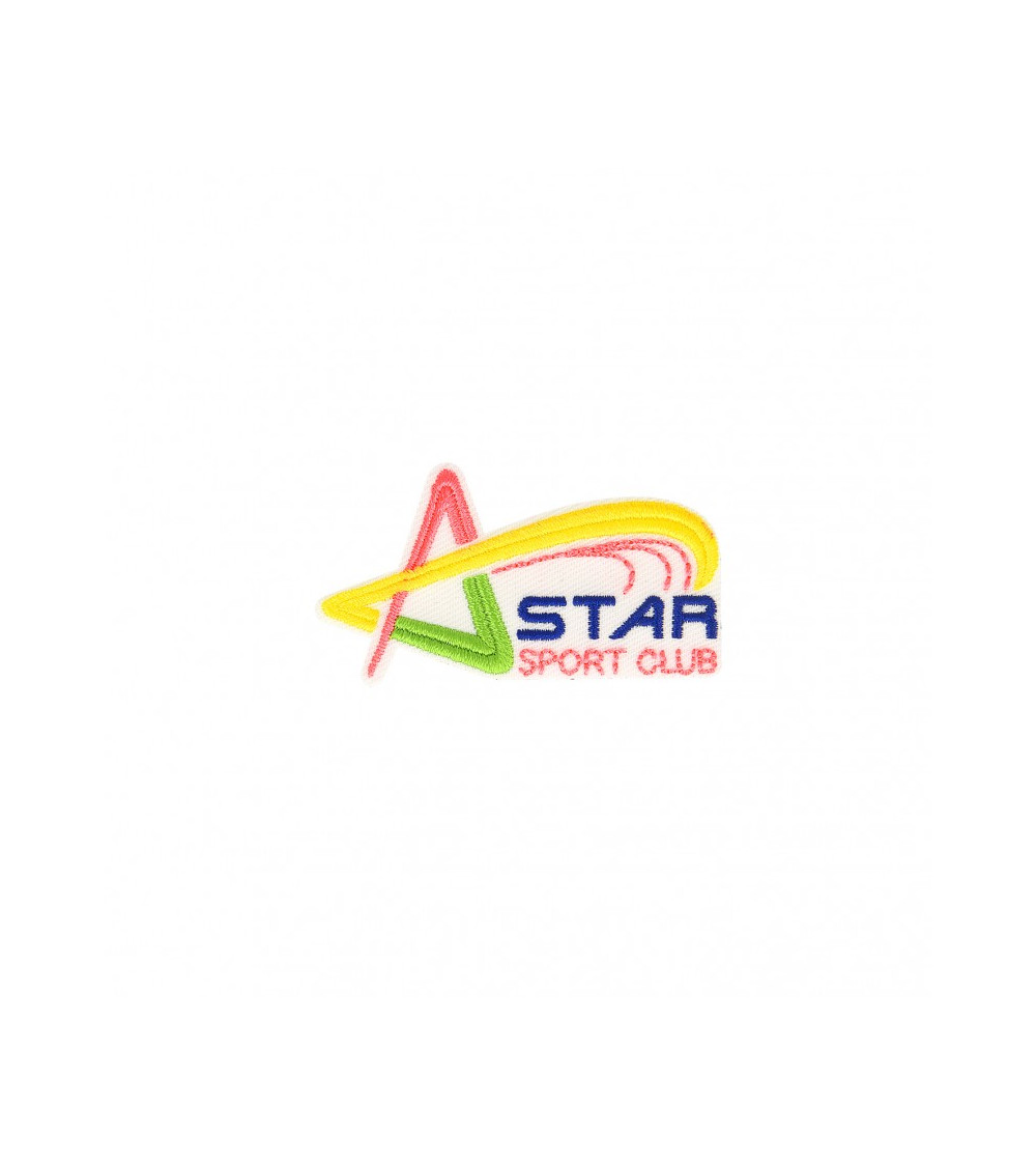 Set of 3 iron-on Star Sport Club badges 3cm x 6cm