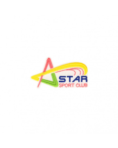 Set of 3 iron-on Star Sport Club badges 3cm x 6cm