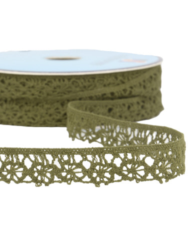 Spool of 25m khaki polyester lace 20mm