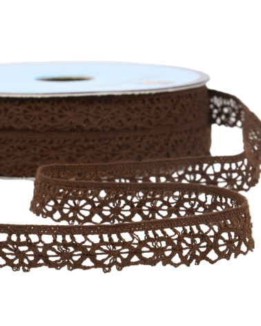 25m spool of coffee brown polyester lace 20mm
