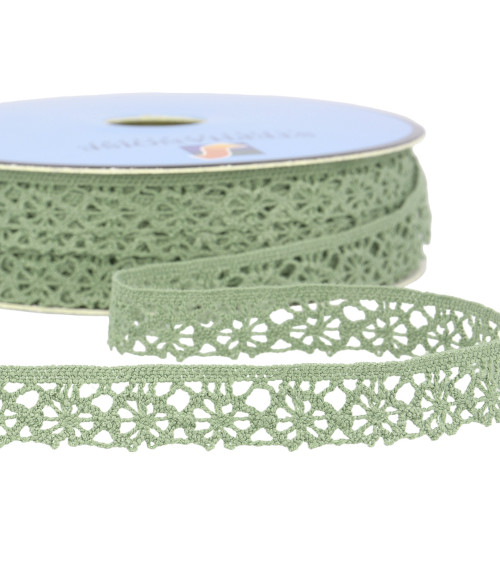 25m spool of light khaki green polyester lace 20mm