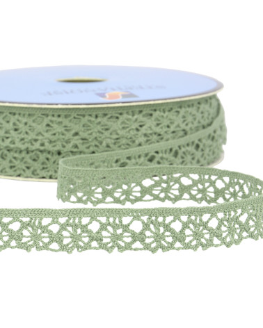 Spool of 25m light khaki green polyester lace 20mm