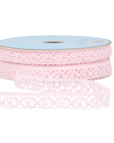 Spool 25m light pink polyester lace 20mm